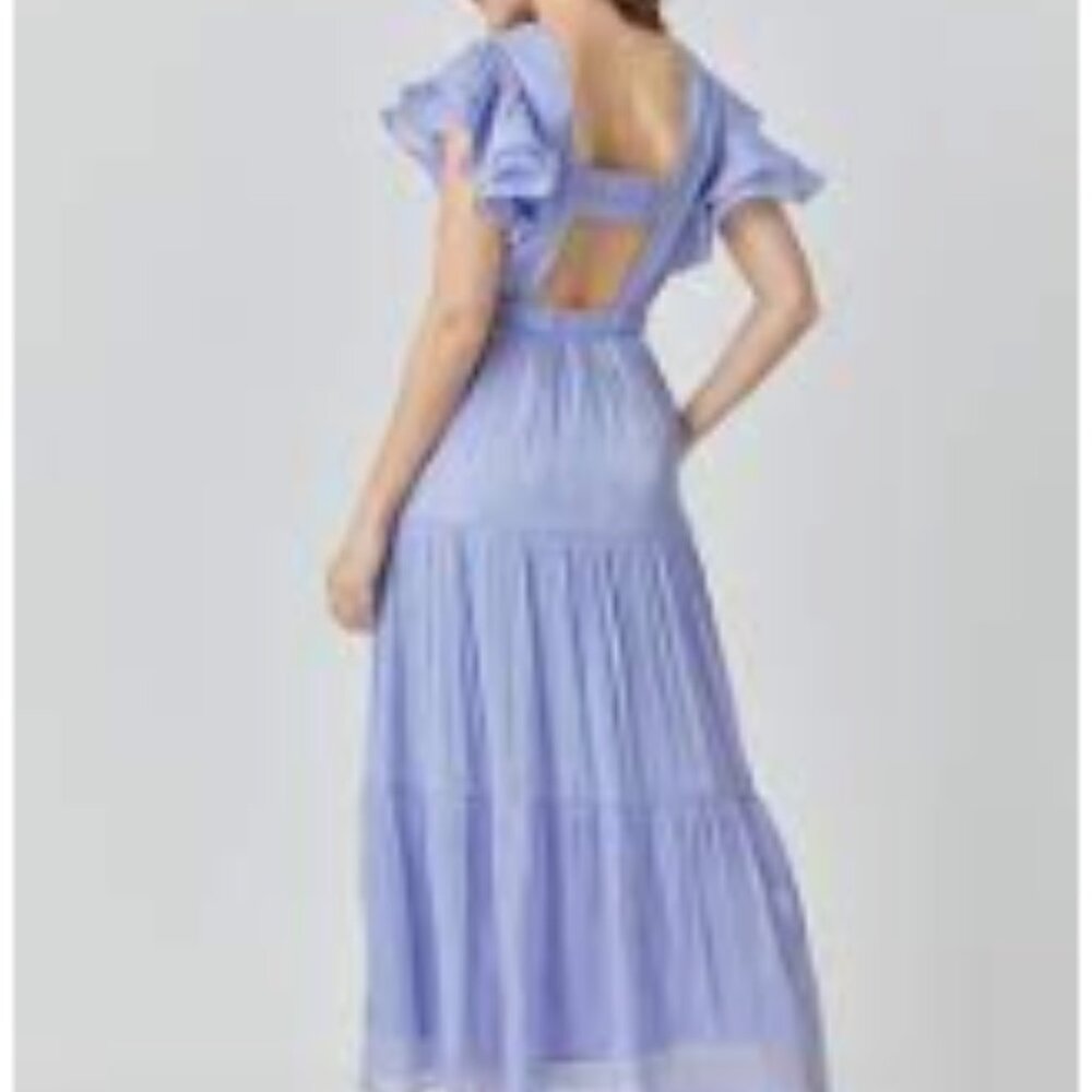 Open Back Maxi Dress - Shimmer, Tier, Ruffle - Picture 5 of 5